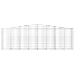 Gabioner bågformade 6 st 400x50x120/140 cm galvaniserat järn