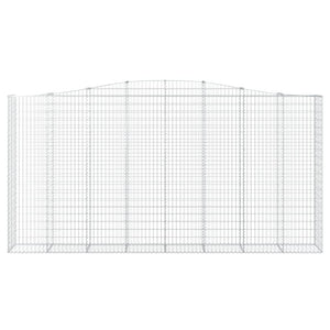 Gabioner bågformade 9 st 400x50x200/220 cm galvaniserat järn