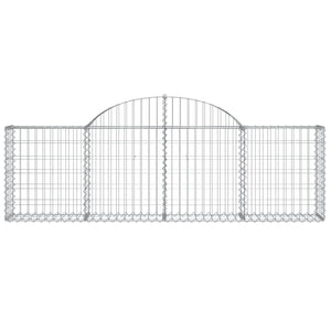 Gabion bågformad 2 st 200x30x60/80 cm galvaniserat järn