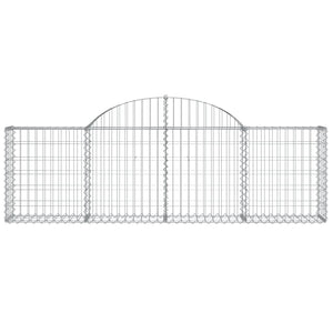 Gabioner bågformade 4 st 200x30x60/80 cm galvaniserat järn