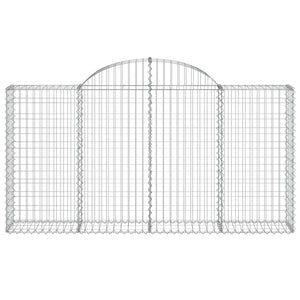 Gabioner bågformade 18 st 200x30x100/120 cm galvaniserat järn