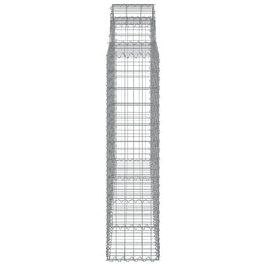 Gabioner bågformade 2 st 200x30x120/140 cm galvaniserat järn