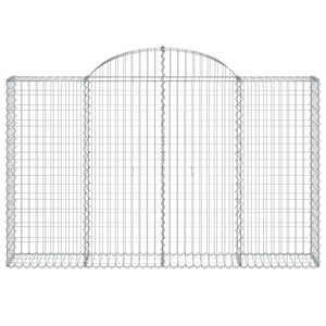 Gabioner bågformade 14 st 200x30x120/140 cm galvaniserat järn