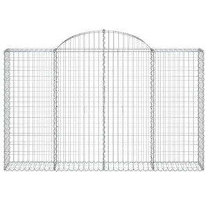 Gabioner bågformade 20 st 200x30x120/140 cm galvaniserat järn