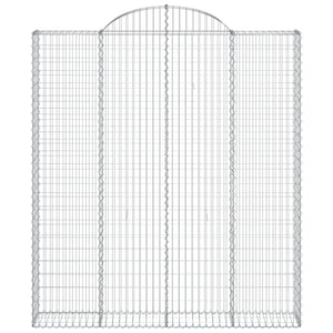 Gabioner bågformade 9 st 200x30x220/240 cm galvaniserat järn
