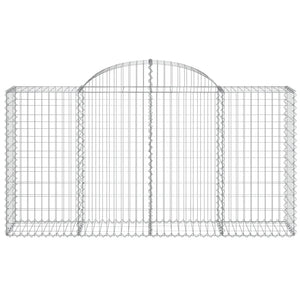 Gabioner bågformade 11 st 200x50x100/120 cm galvaniserat järn
