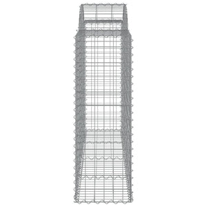 Gabioner bågformade 2 st 200x50x120/140 cm galvaniserat järn