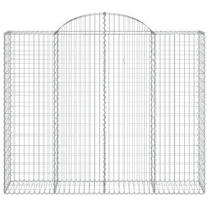 Gabioner bågformade 12 st 200x50x160/180 cm galvaniserat järn