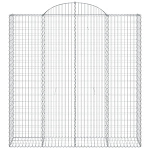 Gabioner bågformade 2 st 200x50x200/220 cm galvaniserat järn