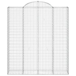 Gabioner bågformade 8 st 200x50x220/240 cm galvaniserat järn