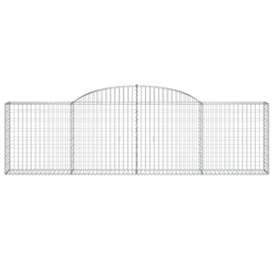 Gabioner bågformade 2 st 300x30x80/100 cm galvaniserat järn
