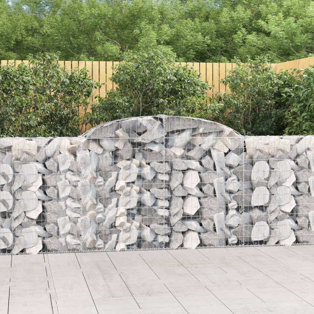 Gabioner bågformade 7 st 300x30x100/120 cm galvaniserat järn