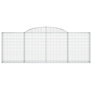 Gabioner bågformade 8 st 300x30x100/120 cm galvaniserat järn