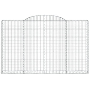 Gabioner bågformade 4 st 300x30x180/200 cm galvaniserat järn