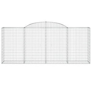 Gabioner bågformade 17 st 300x50x120/140 cm galvaniserat järn