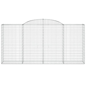 Gabioner bågformade 6 st 300x50x140/160 cm galvaniserat järn