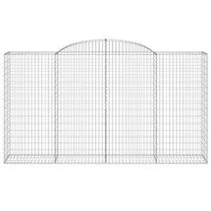 Gabioner bågformade 4 st 300x50x160/180 cm galvaniserat järn