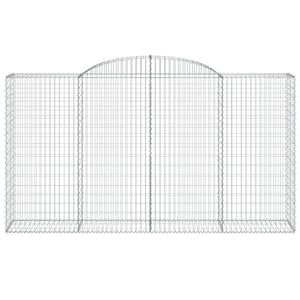 Gabioner bågformade 5 st 300x50x160/180 cm galvaniserat järn