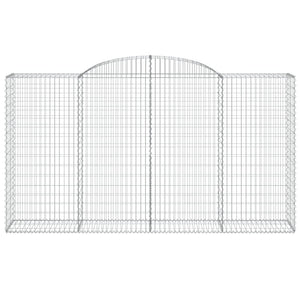 Gabioner bågformade 6 st 300x50x160/180 cm galvaniserat järn