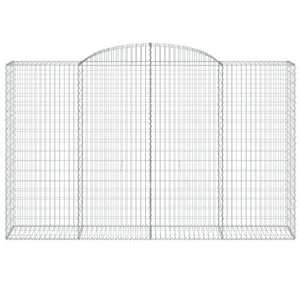 Gabioner bågformade 4 st 300x50x180/200 cm galvaniserat järn