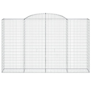 Gabioner bågformade 15 st 300x50x180/200 cm galvaniserat järn
