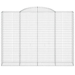 Gabioner bågformade 3 st 300x50x220/240 cm galvaniserat järn