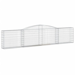 Gabioner bågformade 10 st 400x30x80/100 cm galvaniserat järn