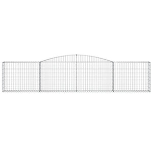 Gabioner bågformade 10 st 400x30x80/100 cm galvaniserat järn