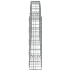 Gabioner bågformade 9 st 400x30x120/140 cm galvaniserat järn