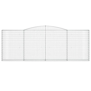 Gabioner bågformade 4 st 400x30x140/160 cm galvaniserat järn
