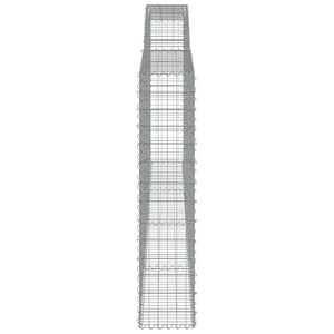 Gabioner bågformade 4 st 400x30x140/160 cm galvaniserat järn