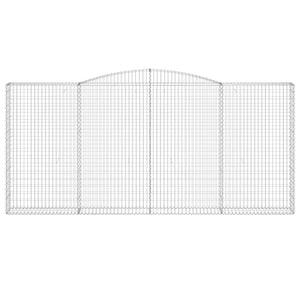 Gabioner bågformade 6 st 400x30x180/200 cm galvaniserat järn