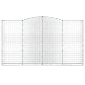 Gabioner bågformade 4 st 400x30x220/240 cm galvaniserat järn