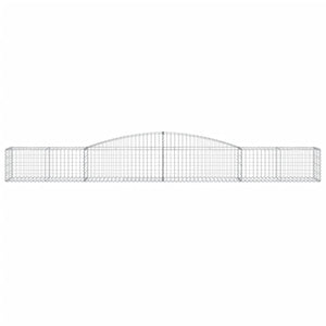Gabioner bågformade 8 st 400x50x40/60 cm galvaniserat järn