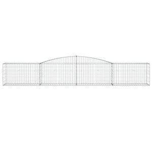 Gabioner bågformade 4 st 400x50x60/80 cm galvaniserat järn