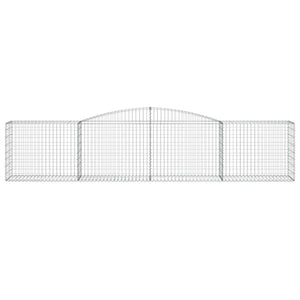 Gabioner bågformade 6 st 400x50x80/100 cm galvaniserat järn