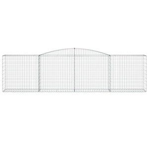 Gabioner bågformade 5 st 400x50x100/120 cm galvaniserat järn