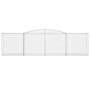 Gabioner bågformade 10 st 400x50x100/120 cm galvaniserat järn