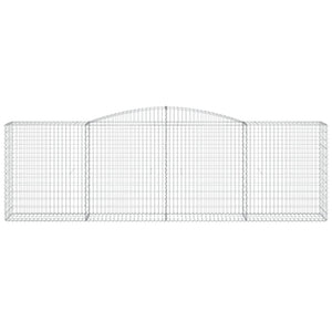 Gabioner bågformade 4 st 400x50x120/140 cm galvaniserat järn