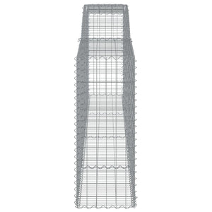 Gabioner bågformade 4 st 400x50x120/140 cm galvaniserat järn