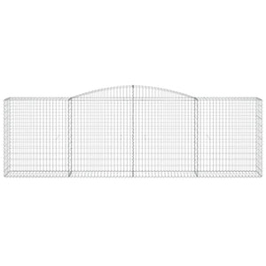 Gabioner bågformade 9 st 400x50x120/140 cm galvaniserat järn