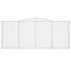 Gabion bågformad 2 st 400x50x160/180 cm galvaniserat järn