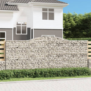 Gabion bågformad 4 st 400x50x160/180 cm galvaniserat järn