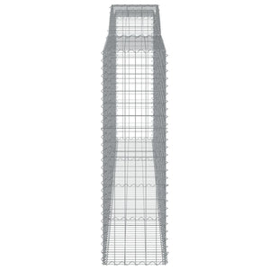 Gabion bågformad 6 st 400x50x160/180 cm galvaniserat järn