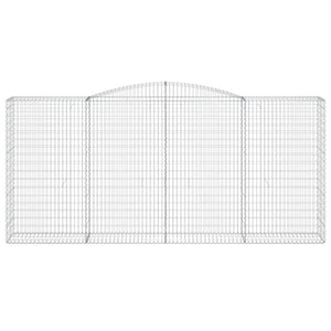 Gabioner bågformade 4 st 400x50x180/200 cm galvaniserat järn