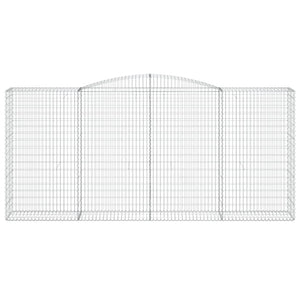 Gabioner bågformade 8 st 400x50x180/200 cm galvaniserat järn