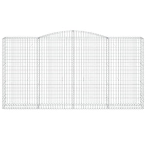 Gabioner bågformade 15 st 400x50x200/220 cm galvaniserat järn