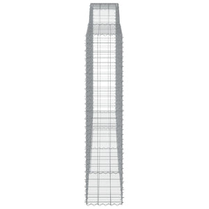 Gabioner bågformade 4 st 400x50x220/240 cm galvaniserat järn