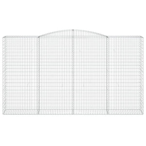 Gabioner bågformade 7 st 400x50x220/240 cm galvaniserat järn
