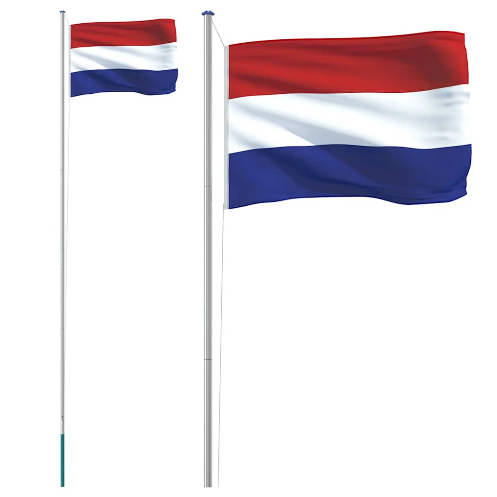 Nederländernas flagga och flaggstång 6,08 m aluminium